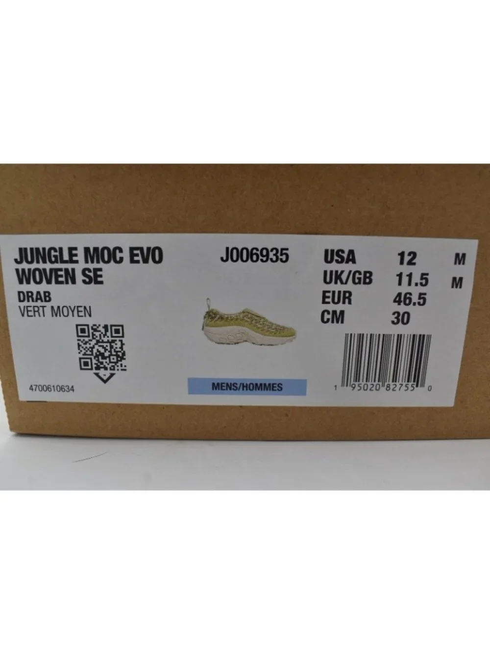 Merrell Mens Size‎ 12 Jungle Moc EVO Woven SE Drab Leather Shoes